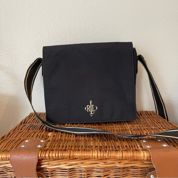 Ralph Lauren Handbags - Vintage Polo Ralph Lauren Messenger Bag Purse Tote RLL Monogram Crossbody